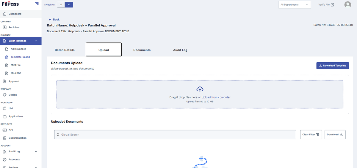 Image of Upload page