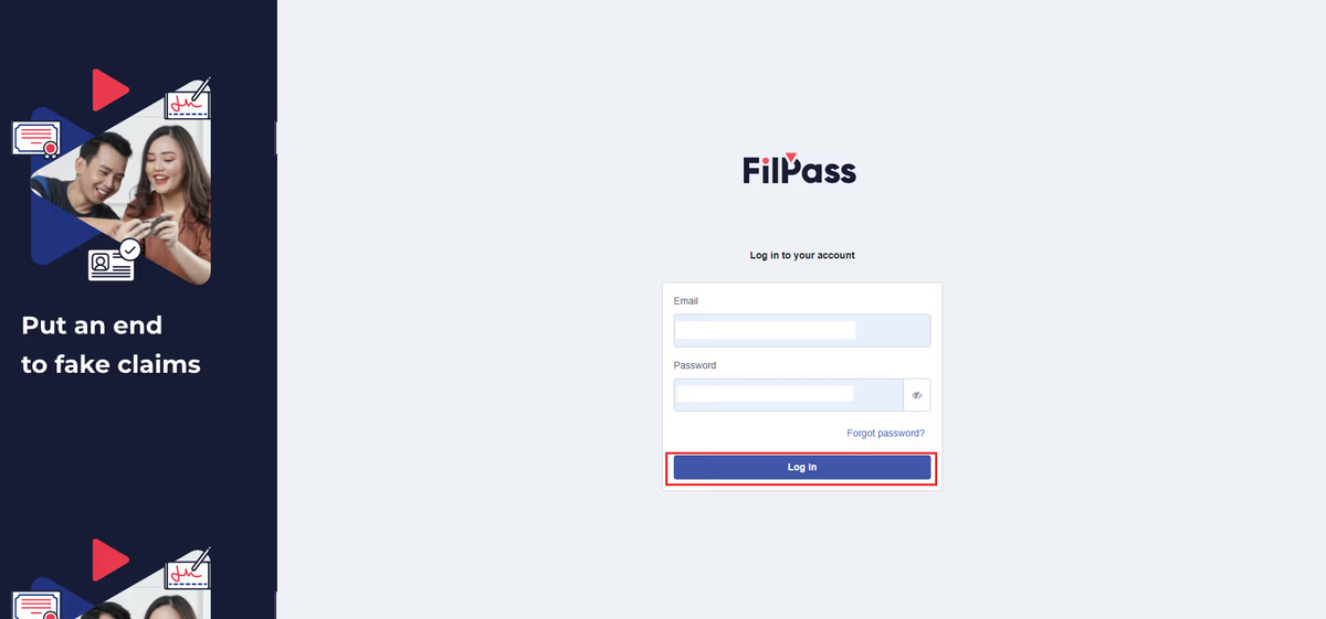 Image of login page