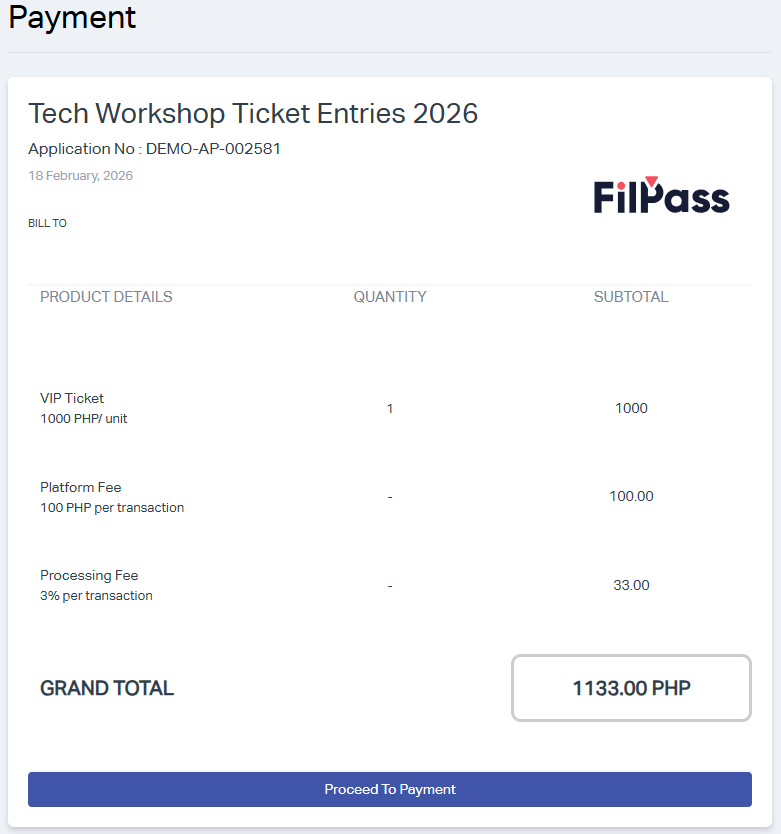 Sample Payment Breakdown