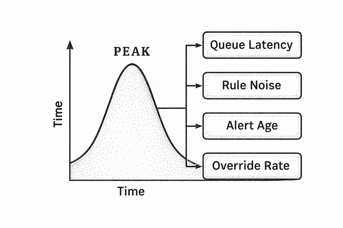 Peak-week test measures for a high-volume compliance platform