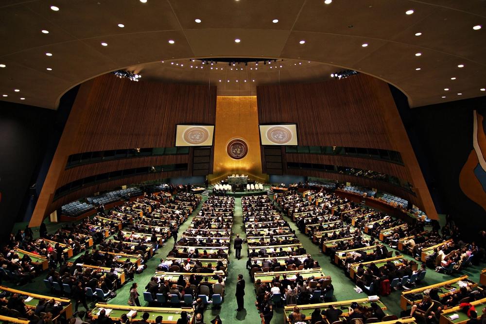 Salón de la Asamblea General en la sede de las Naciones Unidas, en Nueva York.