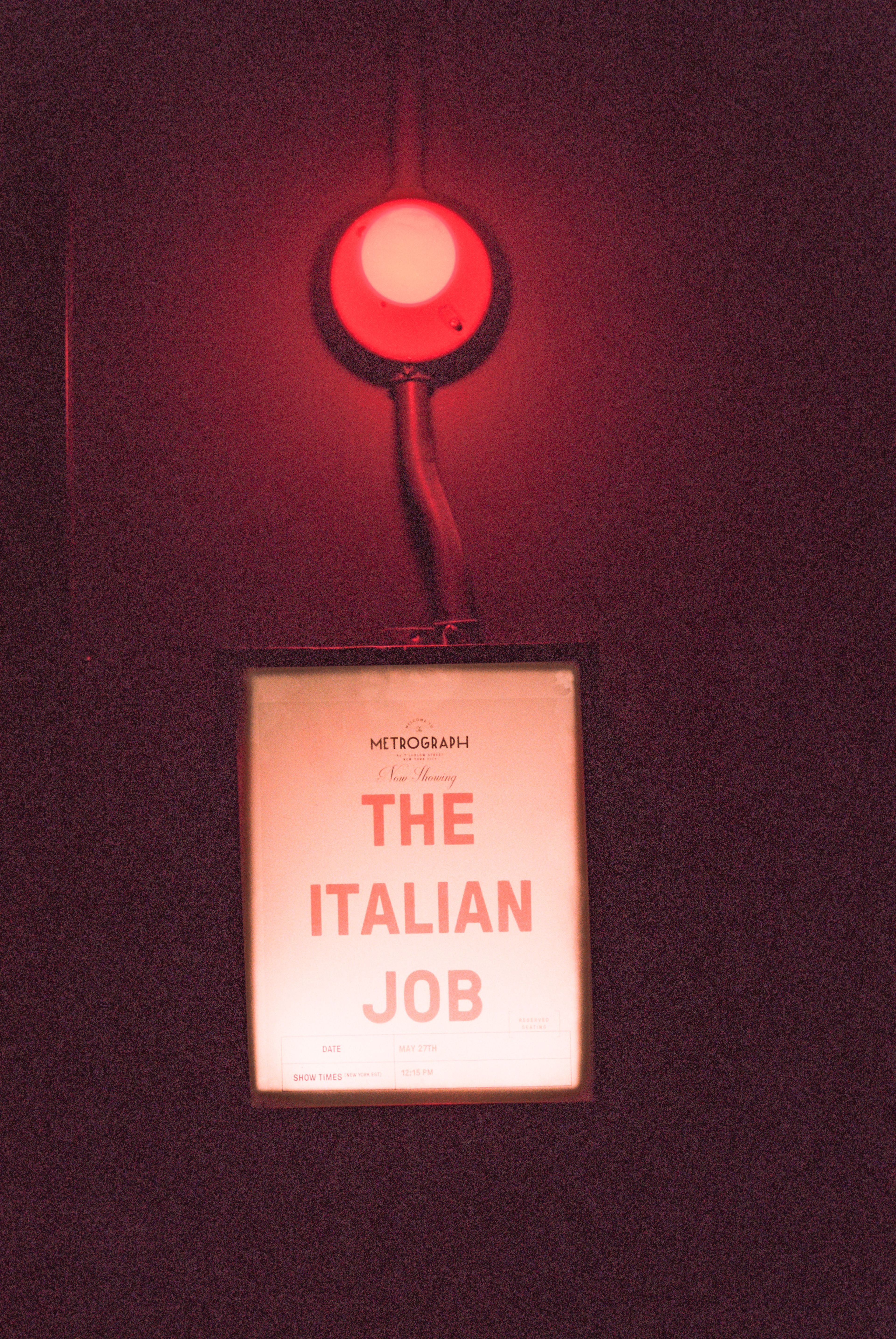 THE ITALIAN JOB AT THE METROGRAPH NEW YORK, 2024.