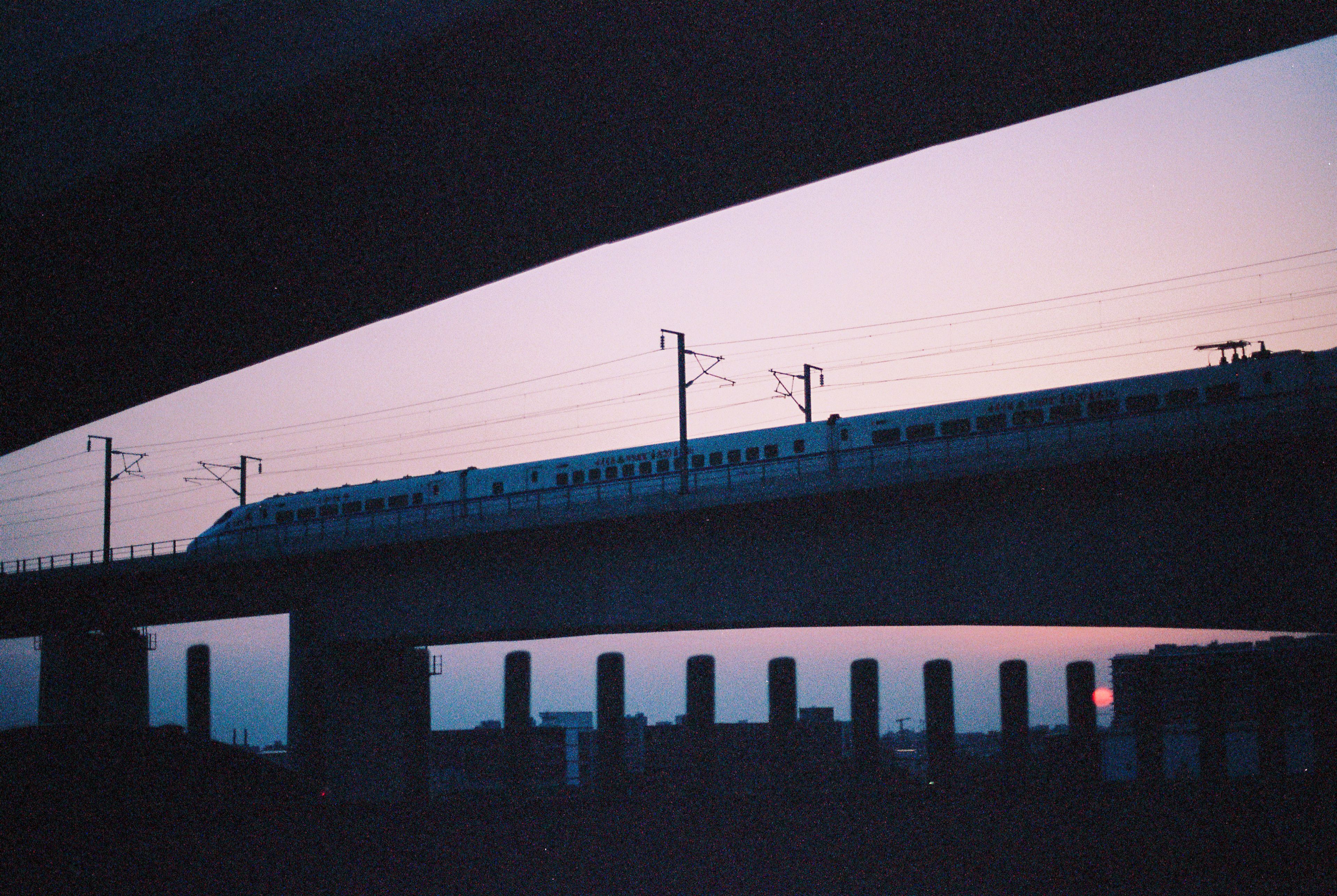 SUNSET OUT THE CAR WINDOW, SHANGHAI