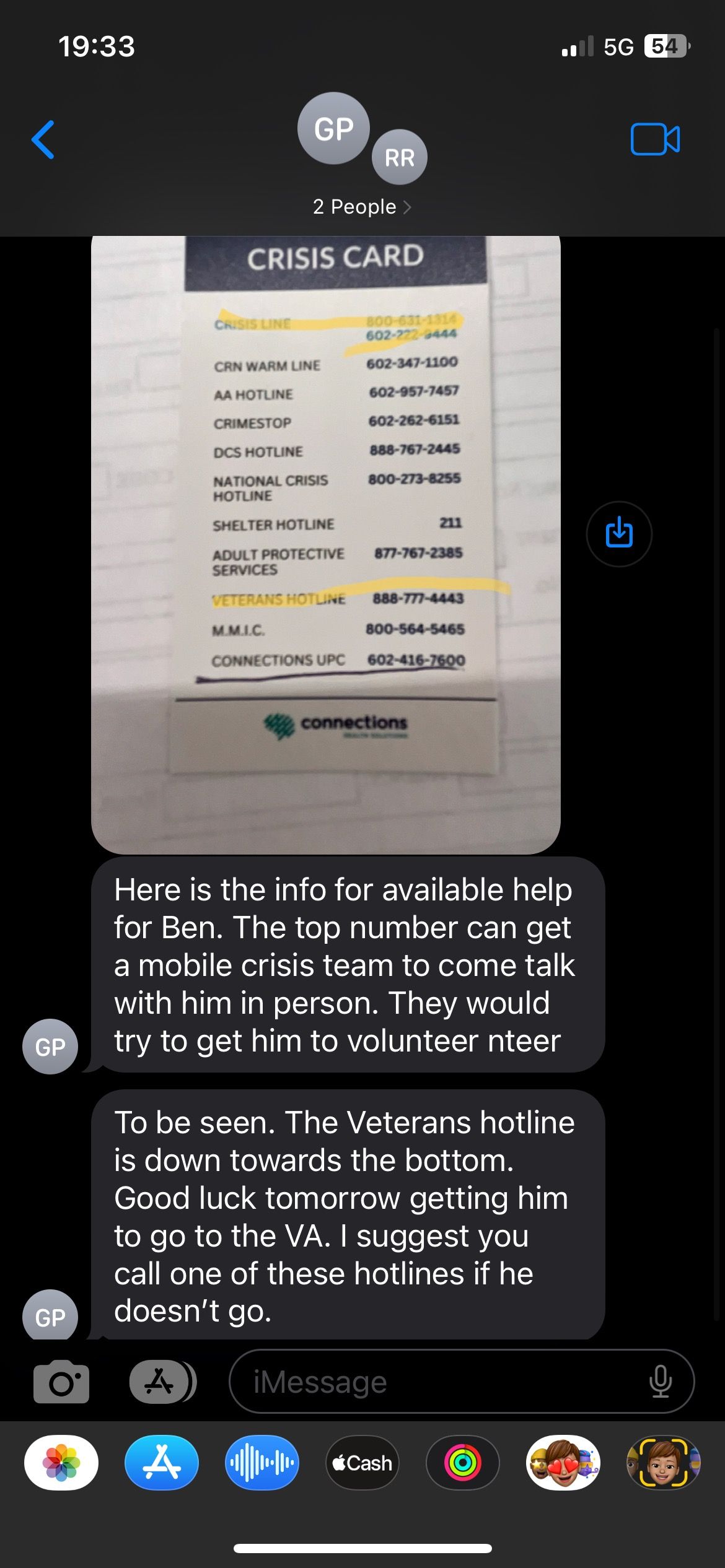 Michael Rime Forwards Greg Powell's Texts — Crisis Intervention Coordinated Against Benjamin Powell