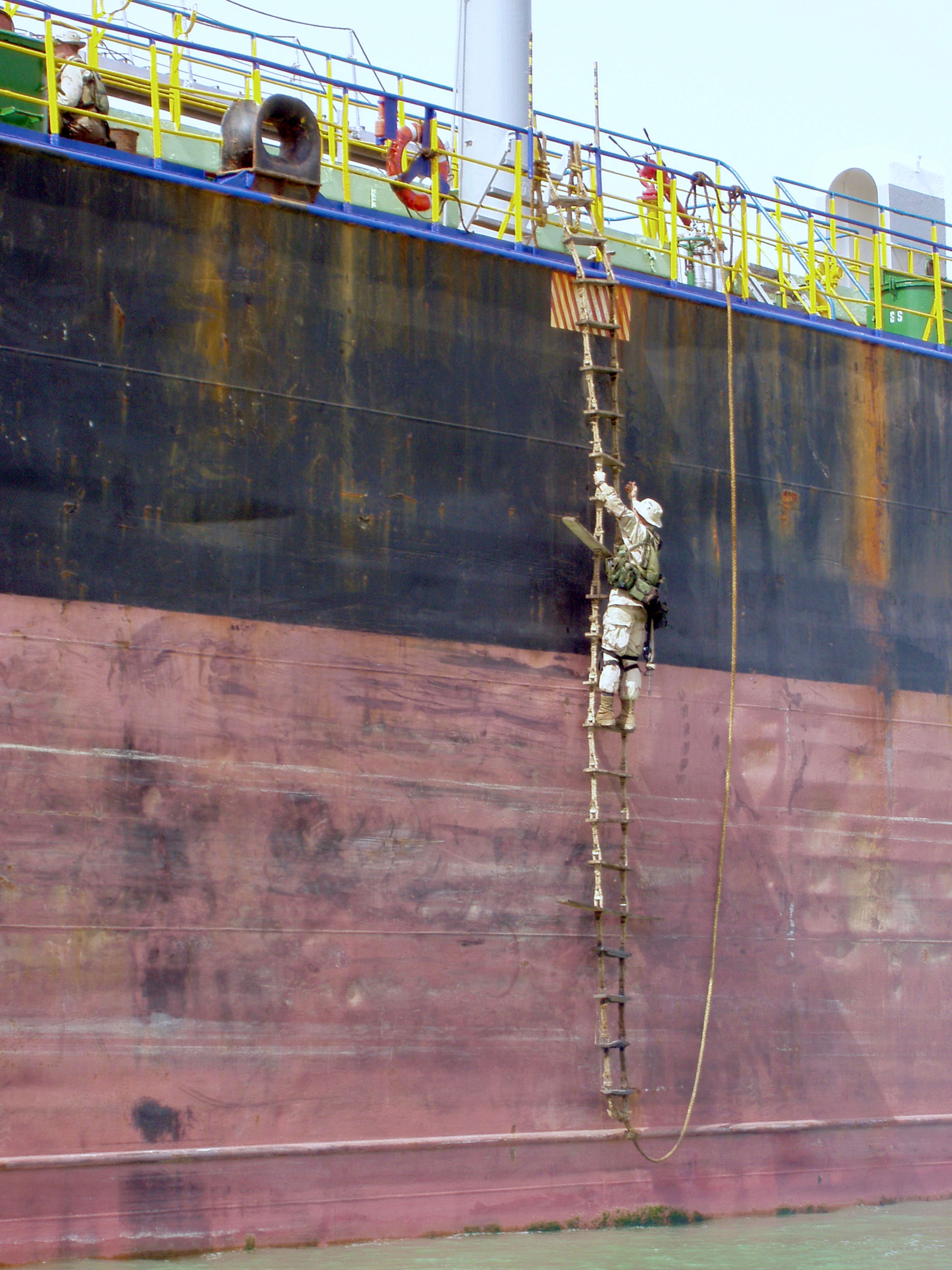 Benjamin Powell Boards Oil Tanker on the Euphrates River