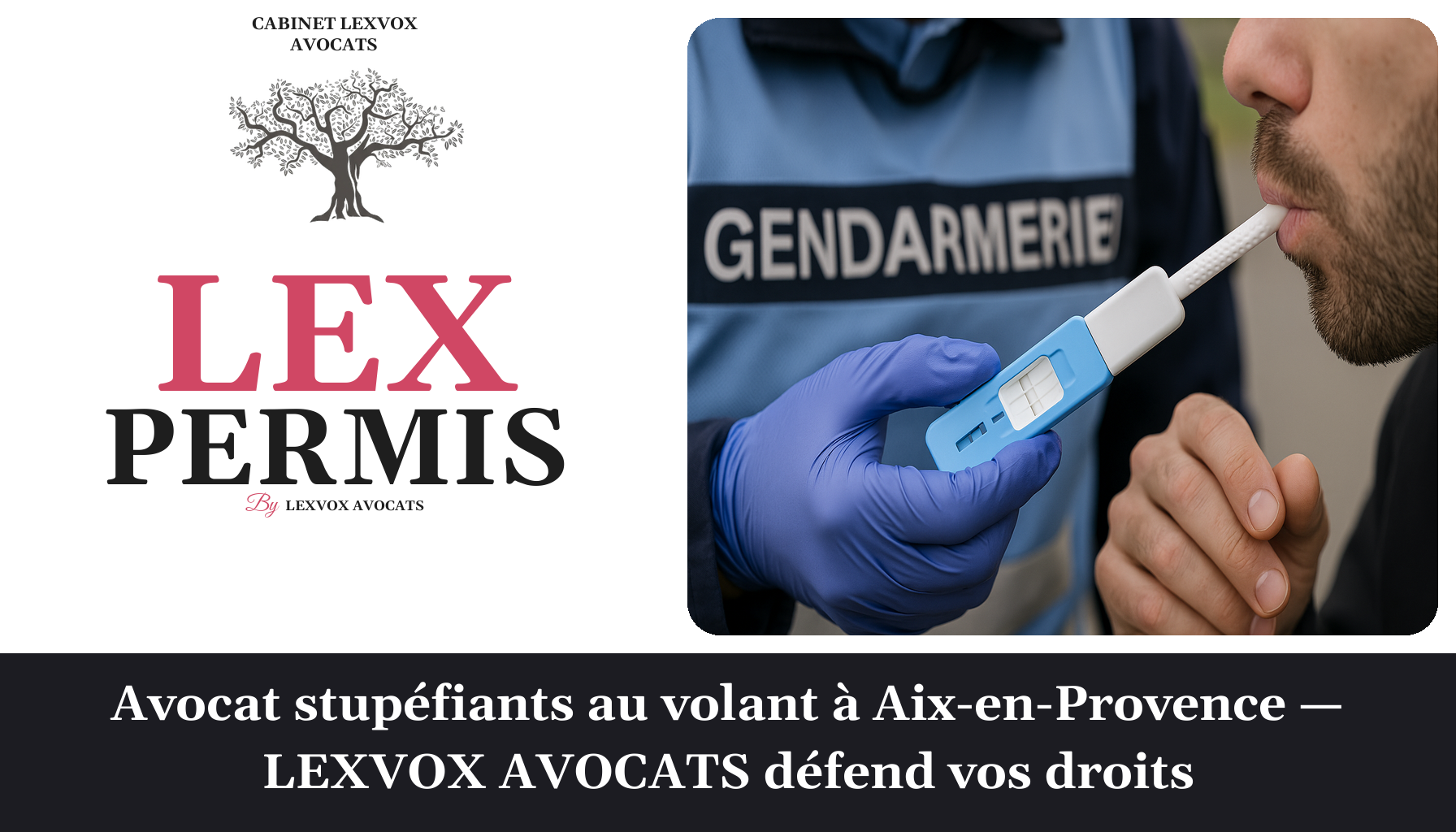 Un agent de gendarmerie tient un appareil de contrôle d'alcoolémie près d'un homme qui souffle dedans.