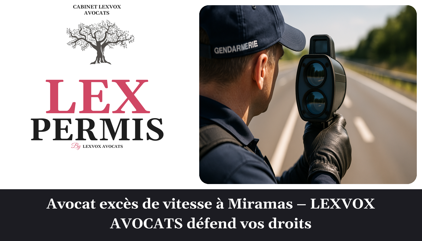 Un gendarme, portant une casquette et des gants, utilise un radar de vitesse sur une route dégagée.