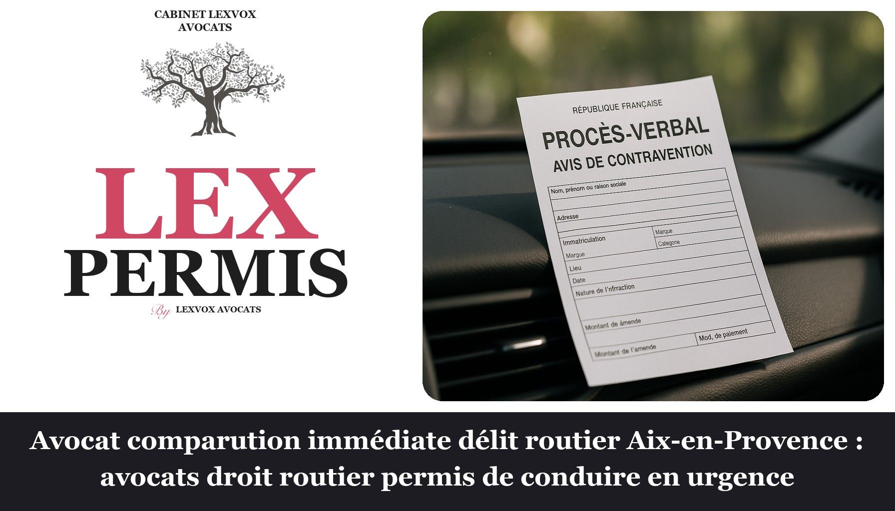 Avocat comparution immédiate délit routier Aix-en-Provence : avocats droit routier permis de conduire en urgence