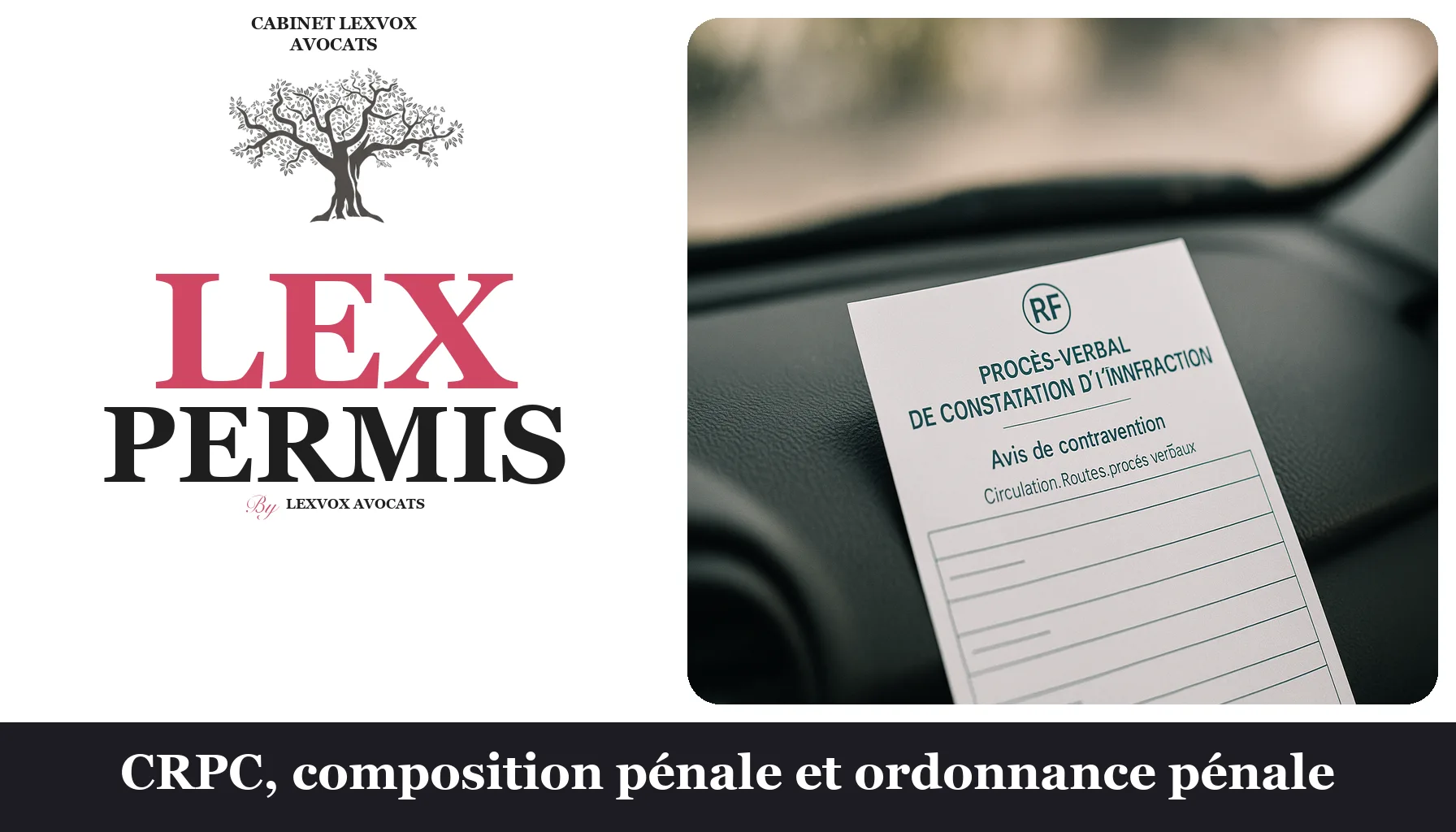 CRPC, composition pénale et ordonnance pénale en droit routier