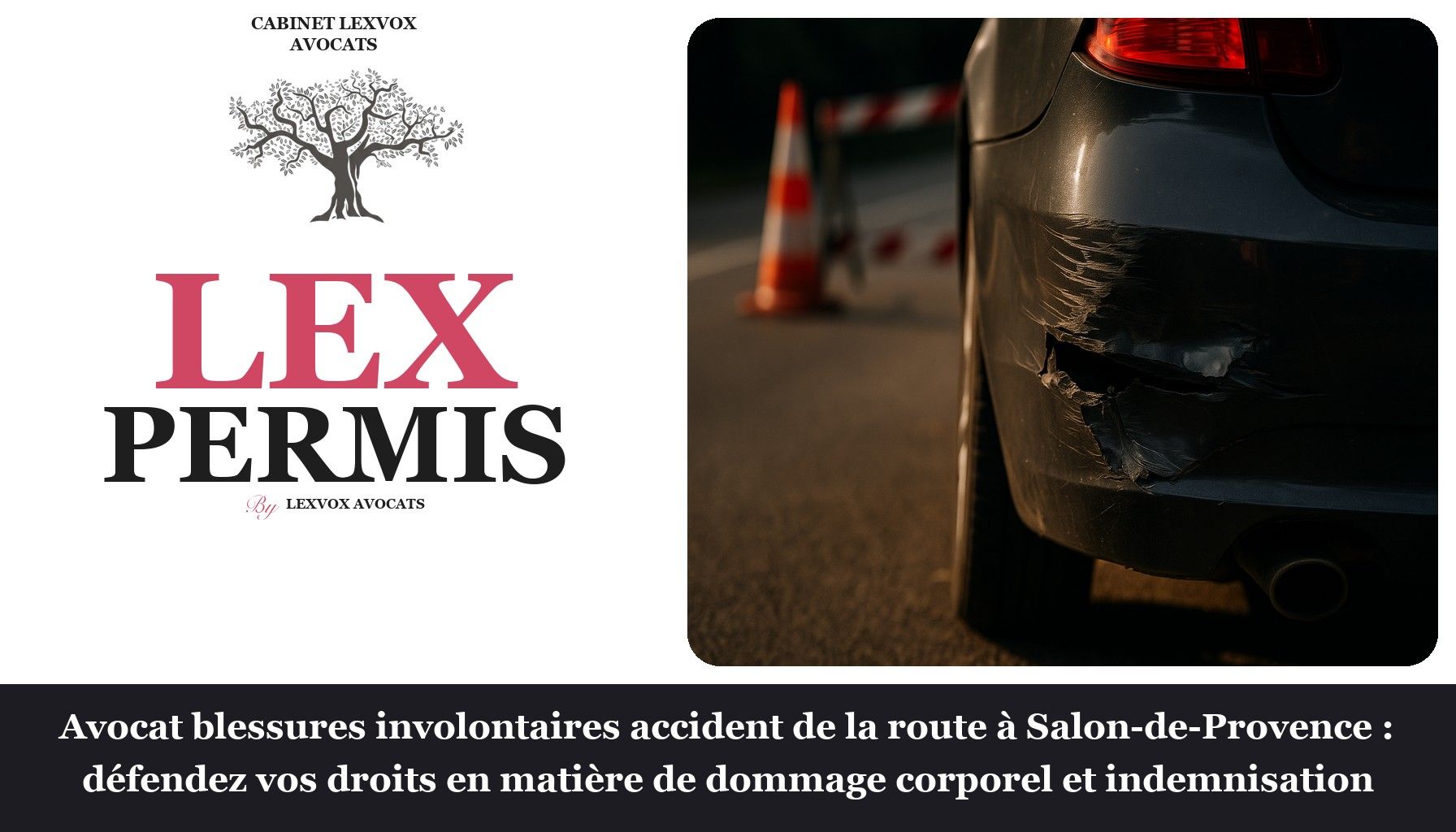 Avocat blessures involontaires accident de la route à Salon-de-Provence : défendez vos droits en matière de dommage corporel et indemnisation