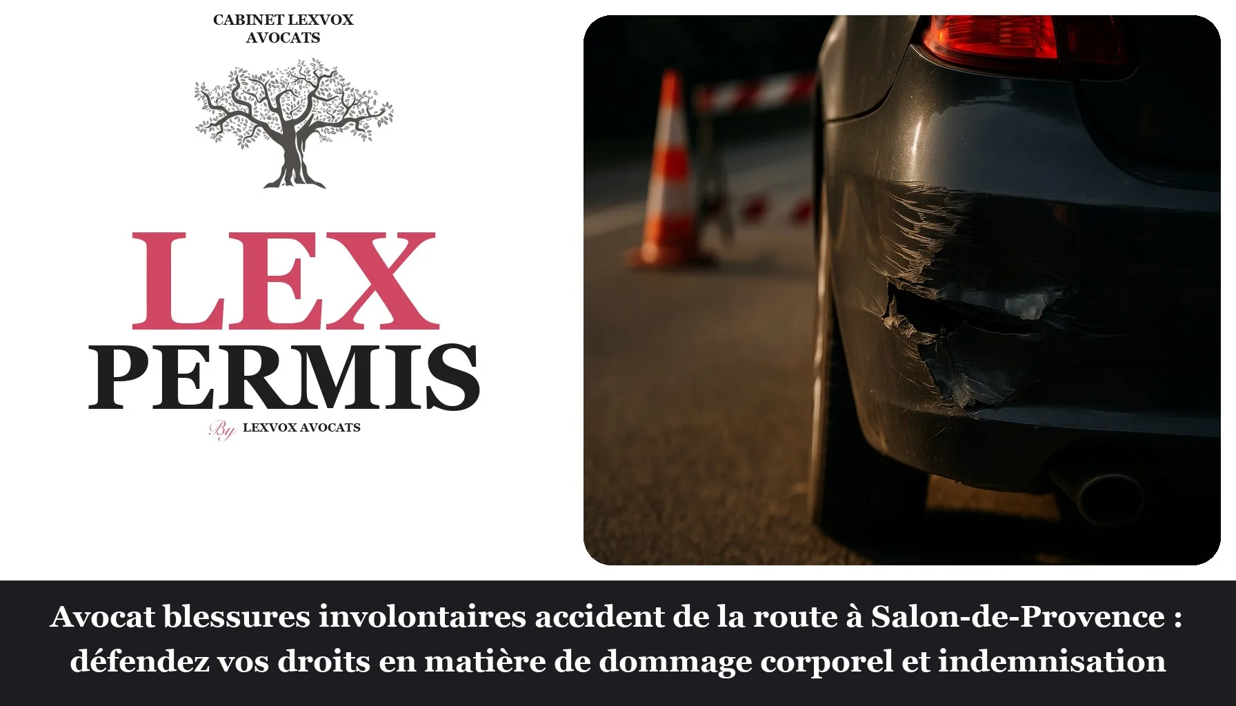 Avocat blessures involontaires accident de la route à Salon-de-Provence : défendez vos droits en matière de dommage corporel et indemnisation