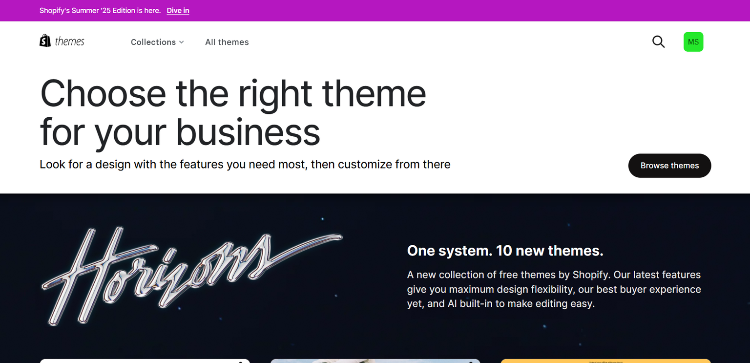Shopify Theme Customization Interface