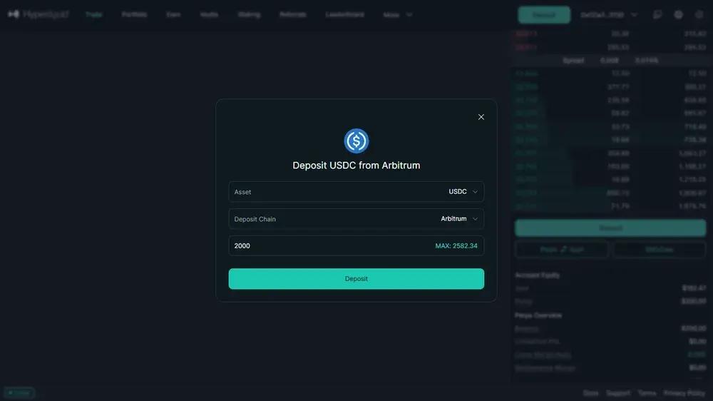 Deposit USDC to Hyperliquid