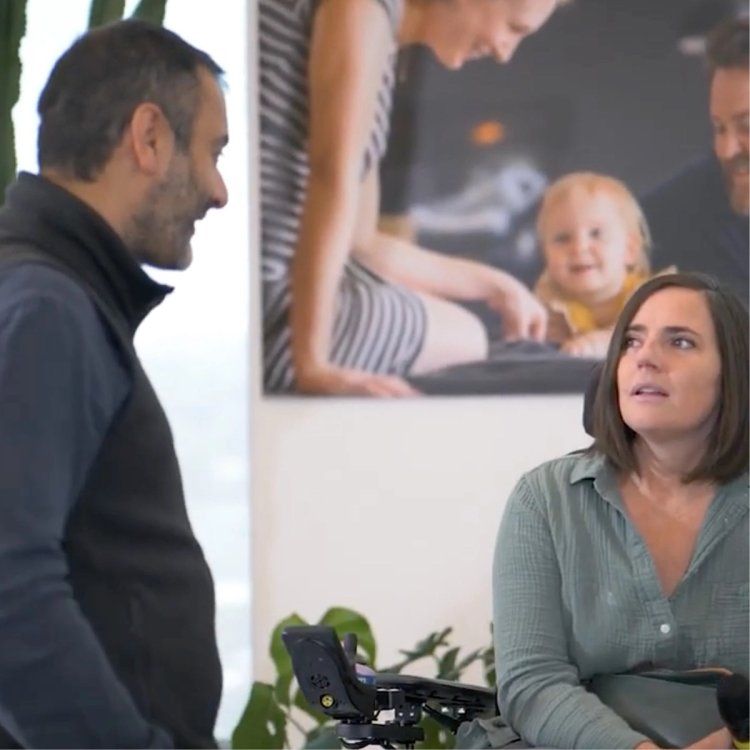 Julie talking in a clinical setting