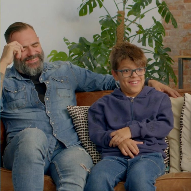 Mateo on couch during interview