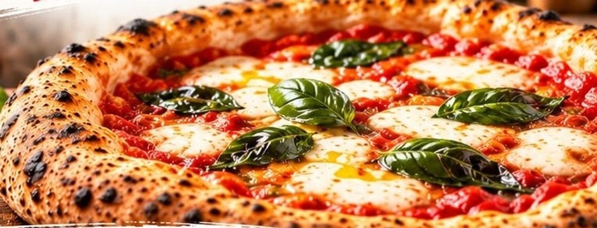 Una pizza margherita appena sfornata