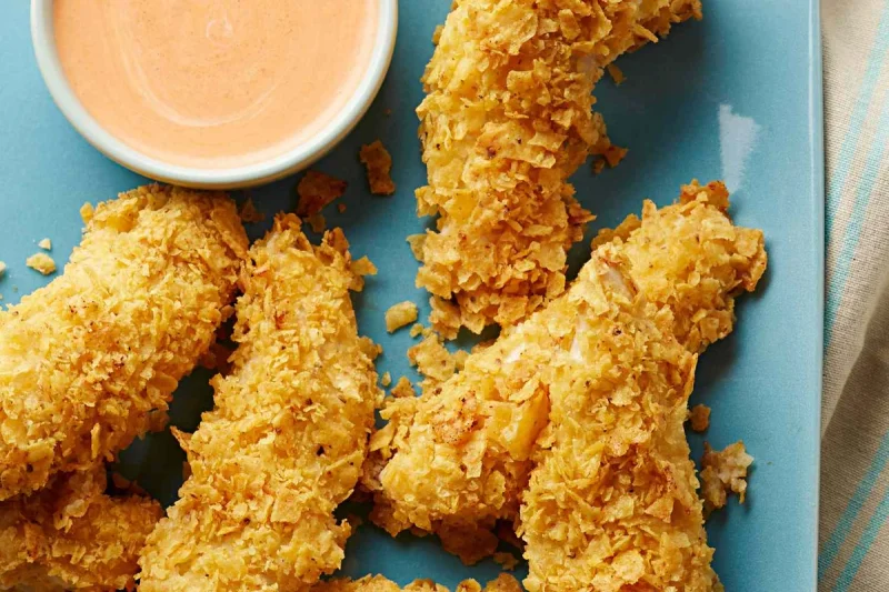 Smoky Corn Chip Crusted Chicken Tenders