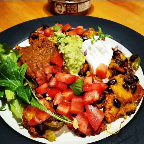 Game Day sweet potato nachos with Michigan Bean Dip