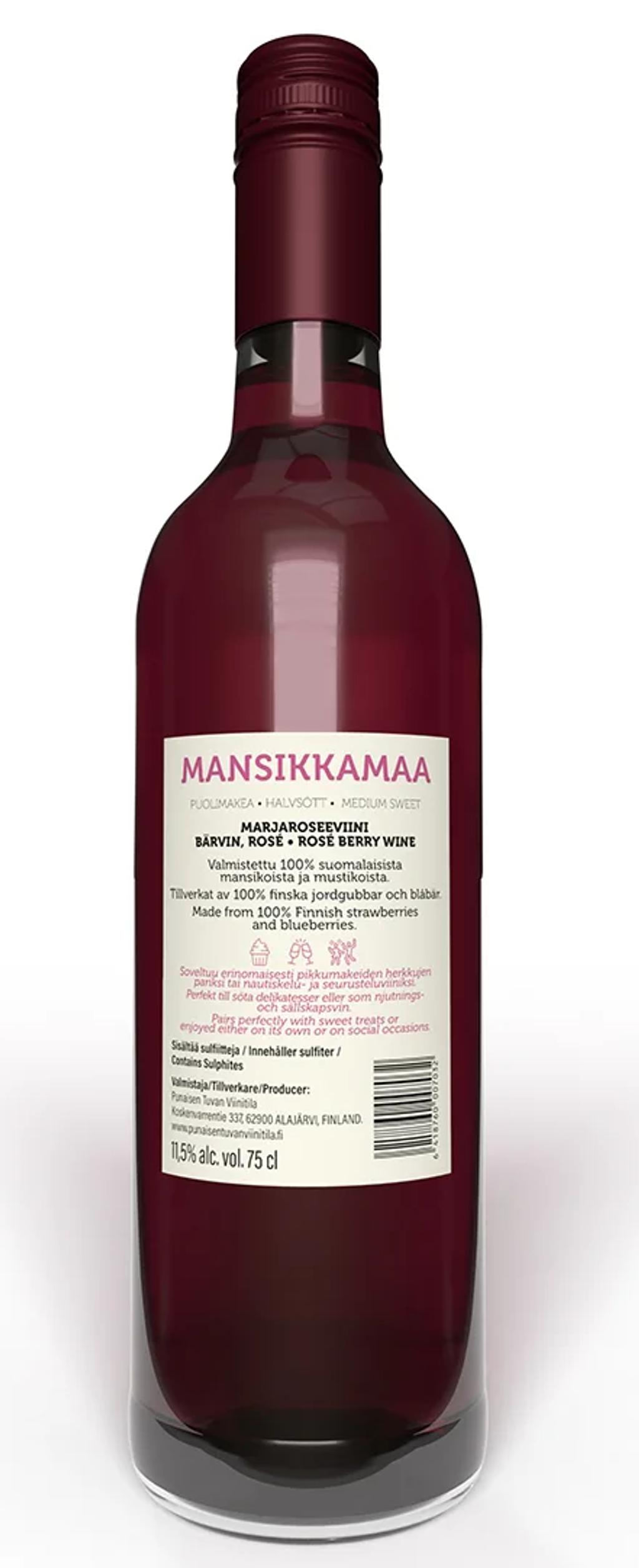 Mansikkamaa – etikettens baksida