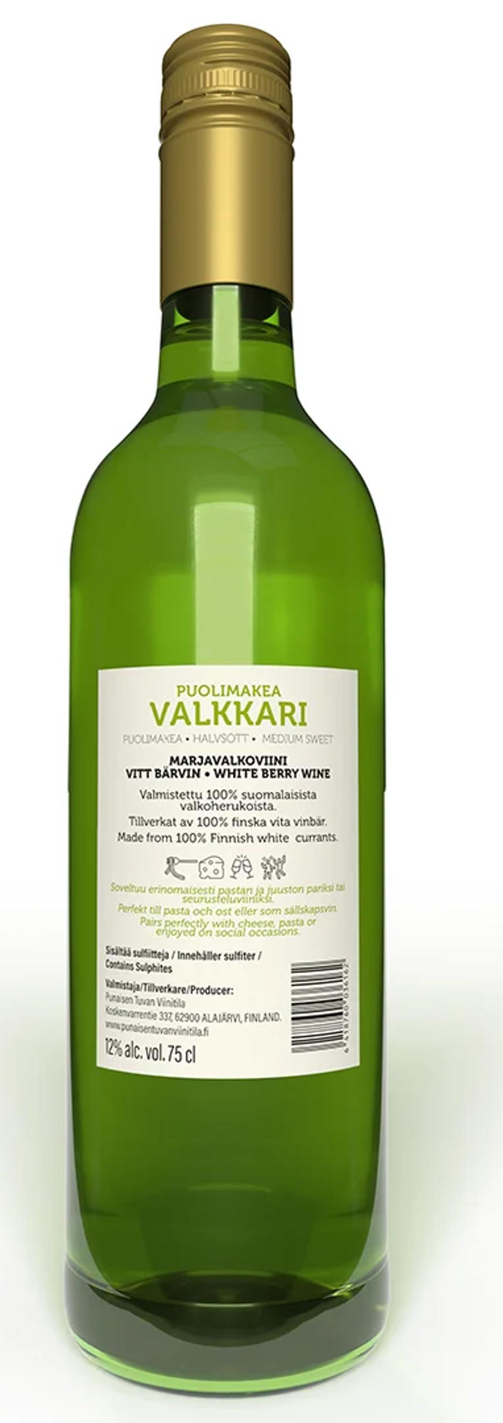 Puolimakea Valkkari – takaetiketti
