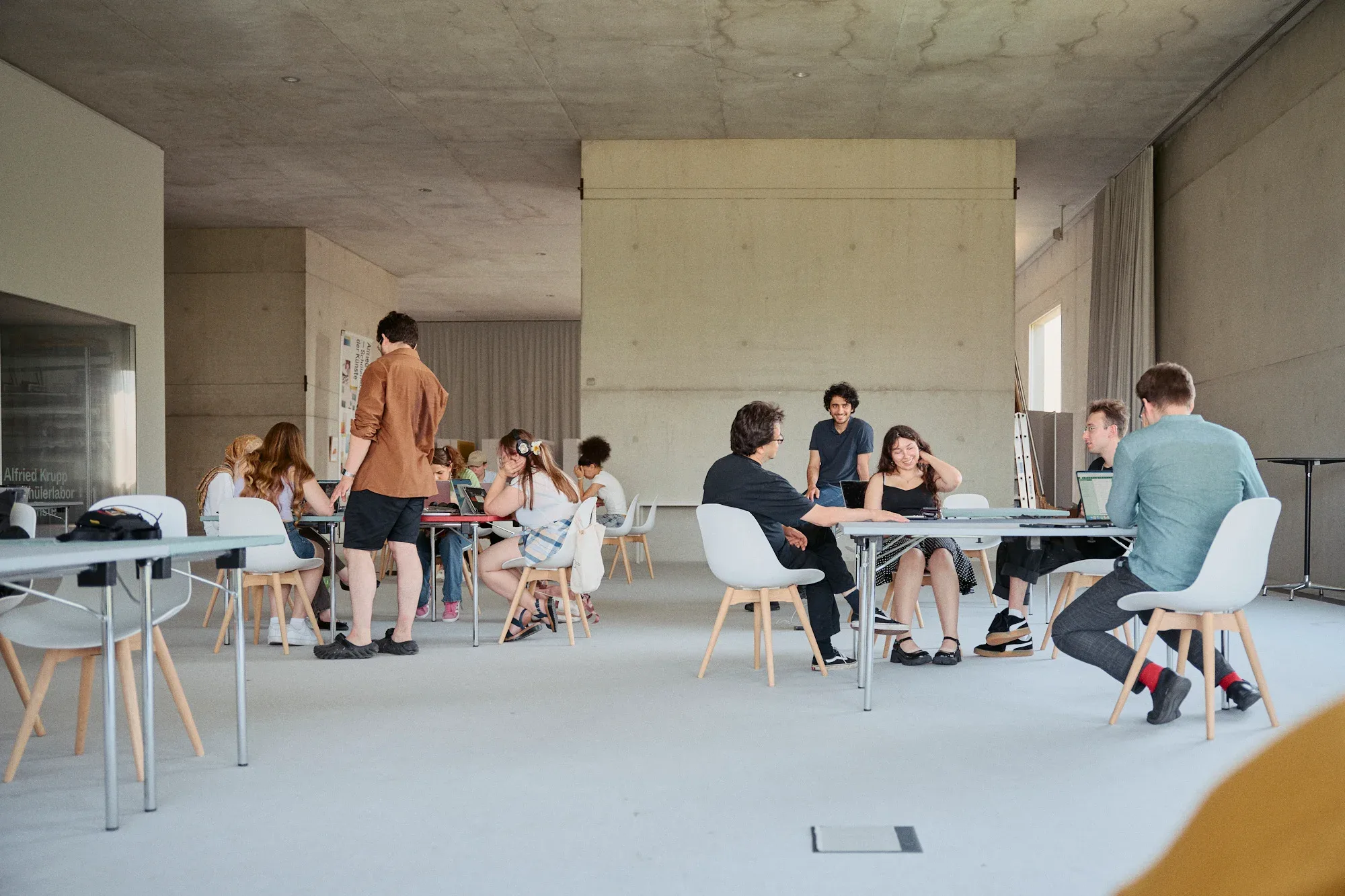 A workshop weekend: participants at work on their pieces.