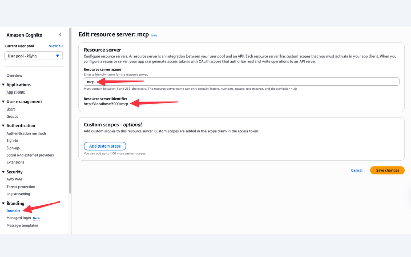 Resource servers settings