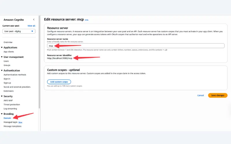 Resource servers settings