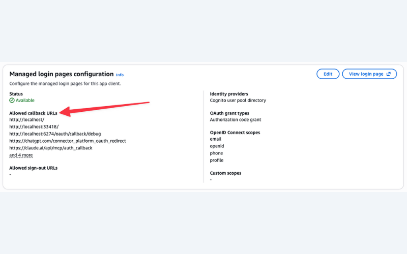 Allowed callback URI setting