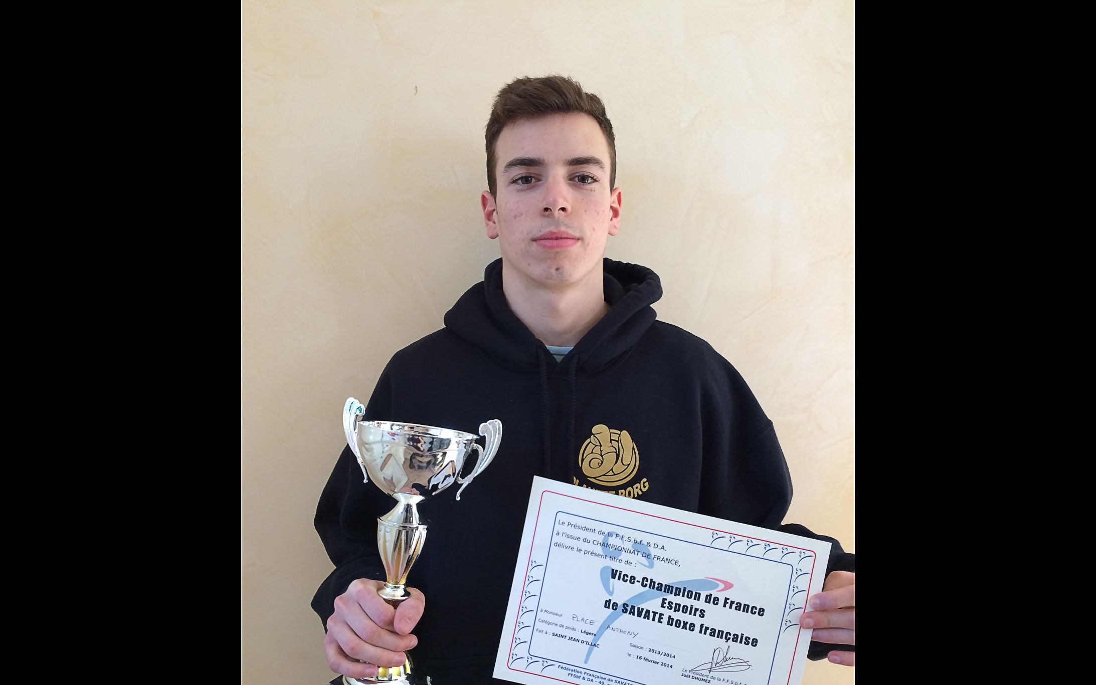 Anthony Place, vice champion de France espoir 2014