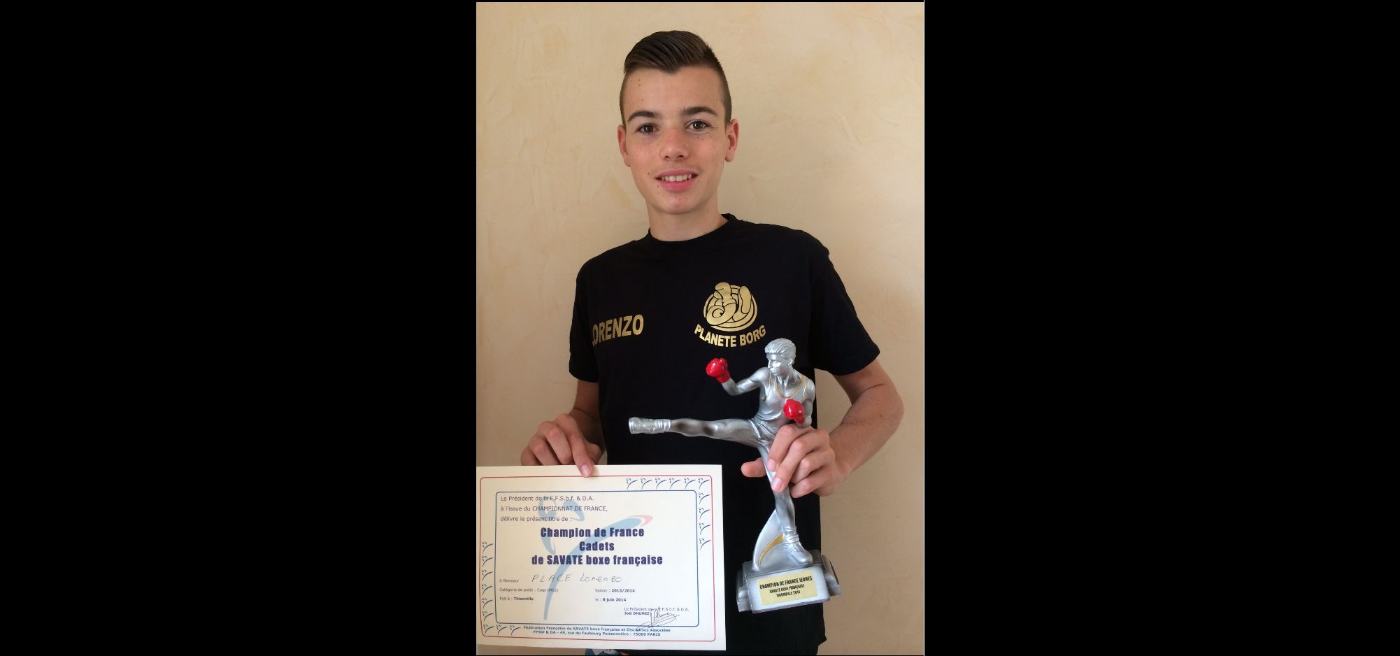 Lorenzo Place champion de France 2014