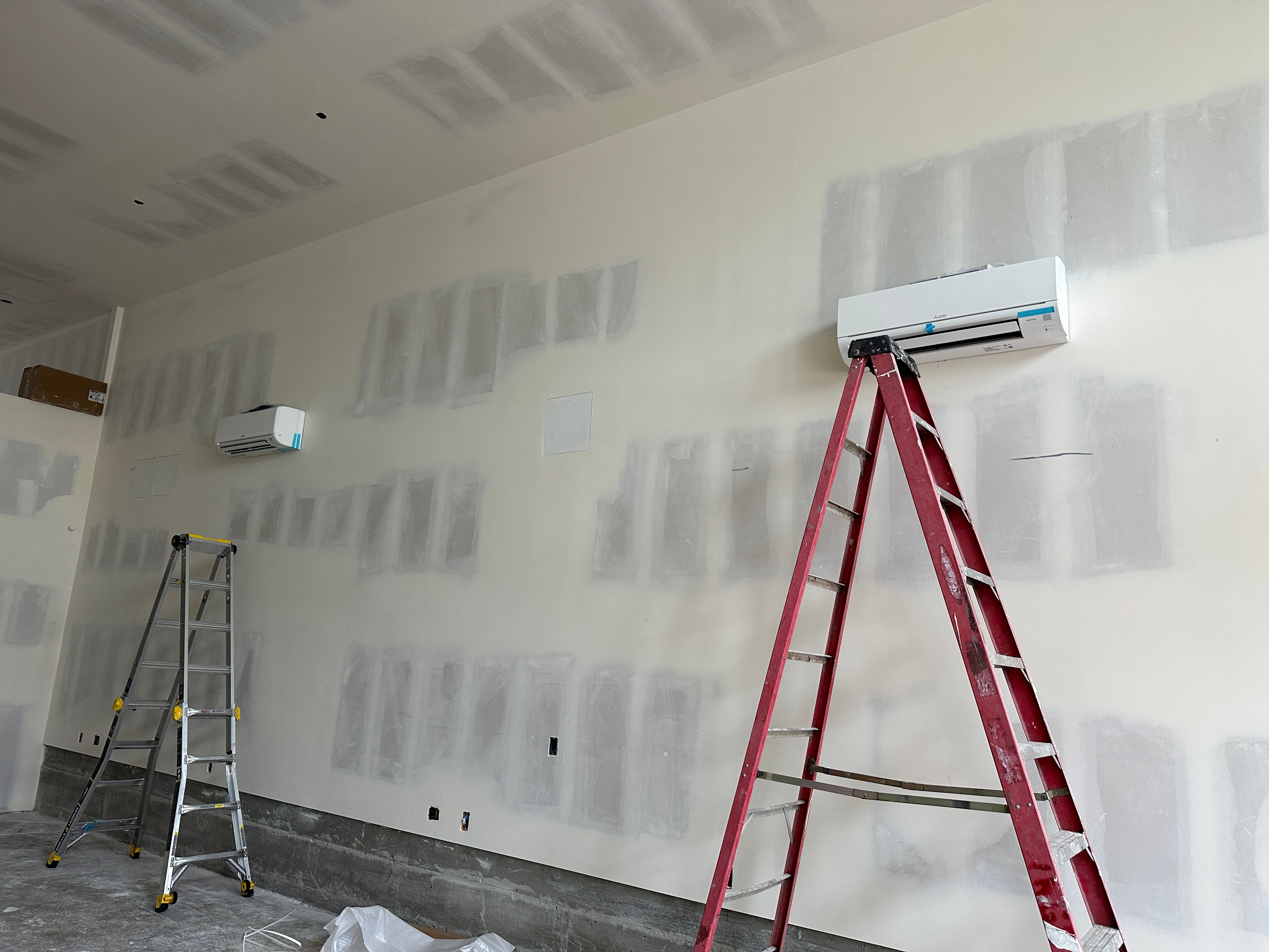 Mitsubishi ductless HVAC installation for a commercial retail tenant improvement in Berkeley by 3rdGen Building Systems.