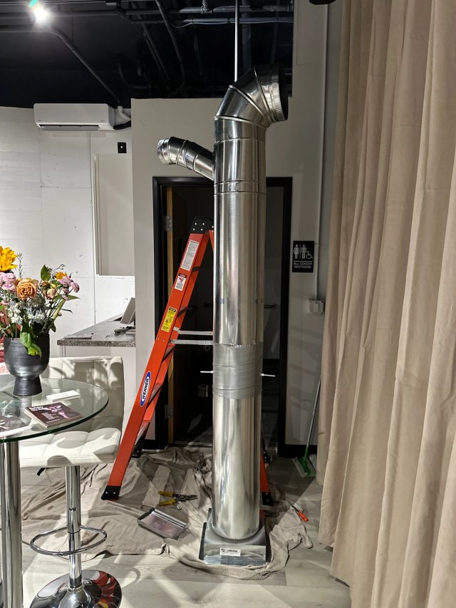 Mitsubishi ductless HVAC installation for a commercial retail tenant improvement in Berkeley by 3rdGen Building Systems.