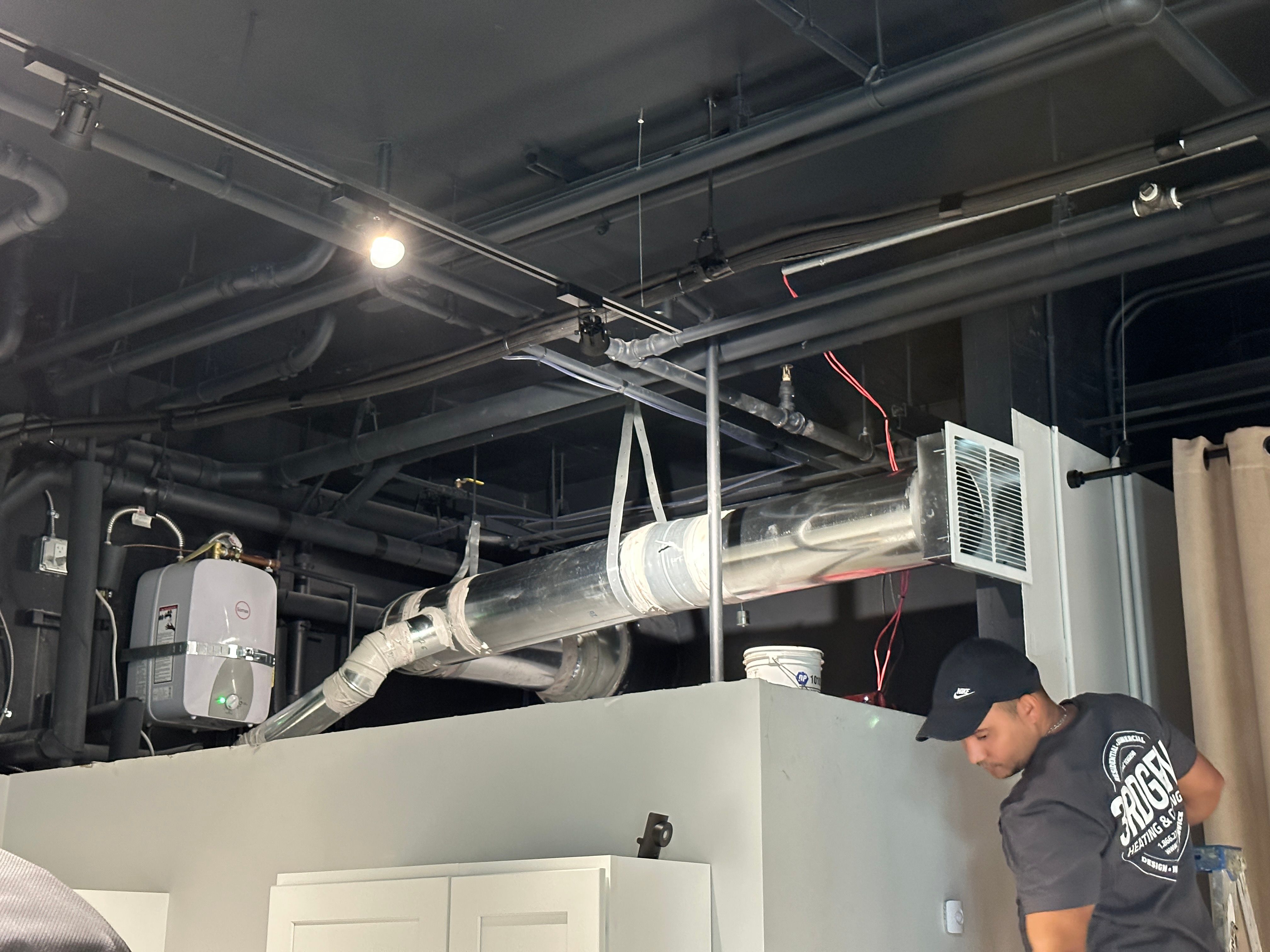 Mitsubishi ductless HVAC installation for a commercial retail tenant improvement in Berkeley by 3rdGen Building Systems.