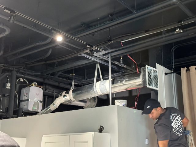 Mitsubishi ductless HVAC installation for a commercial retail tenant improvement in Berkeley by 3rdGen Building Systems.