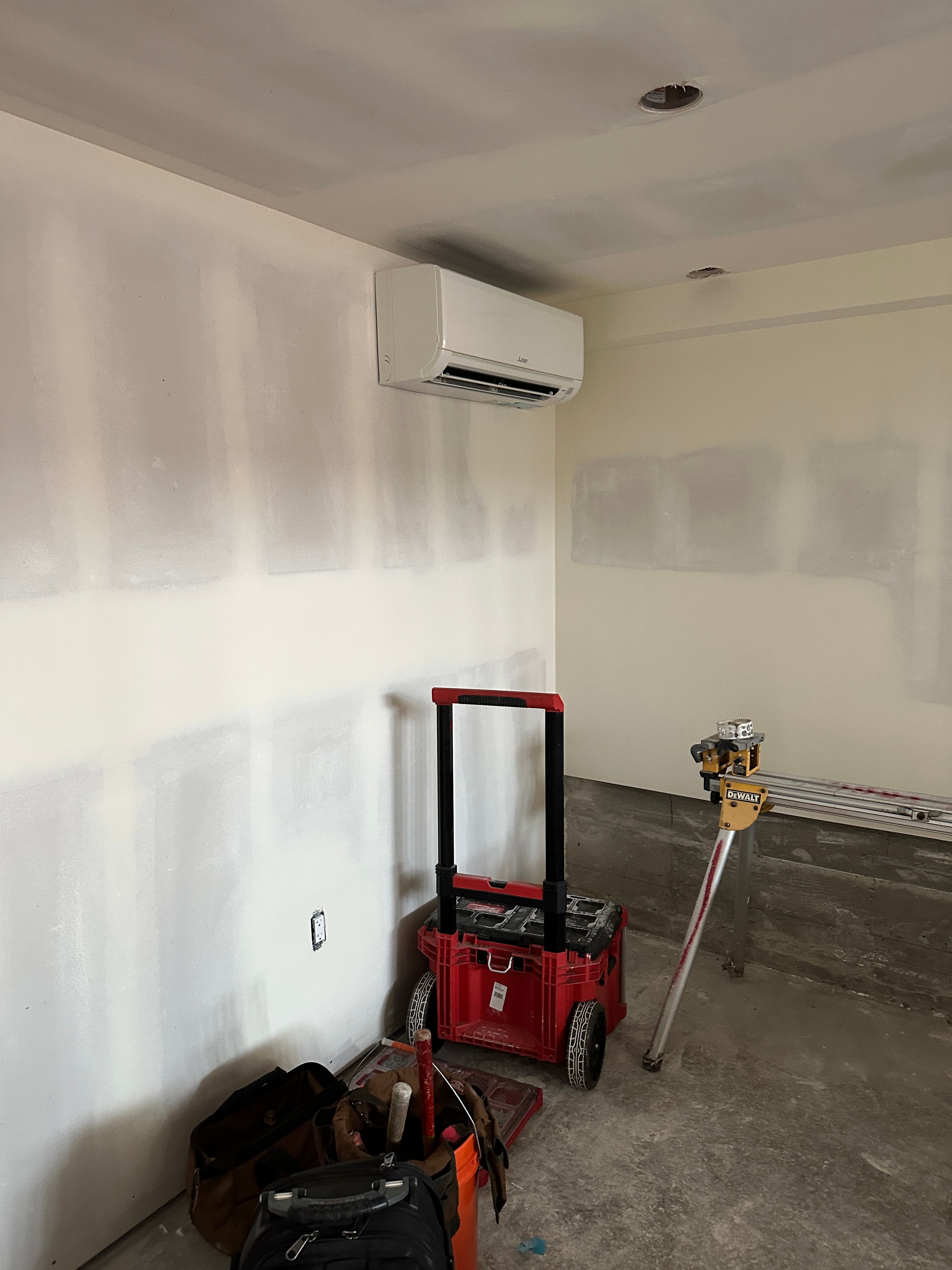 Mitsubishi ductless HVAC installation for a commercial retail tenant improvement in Berkeley by 3rdGen Building Systems.