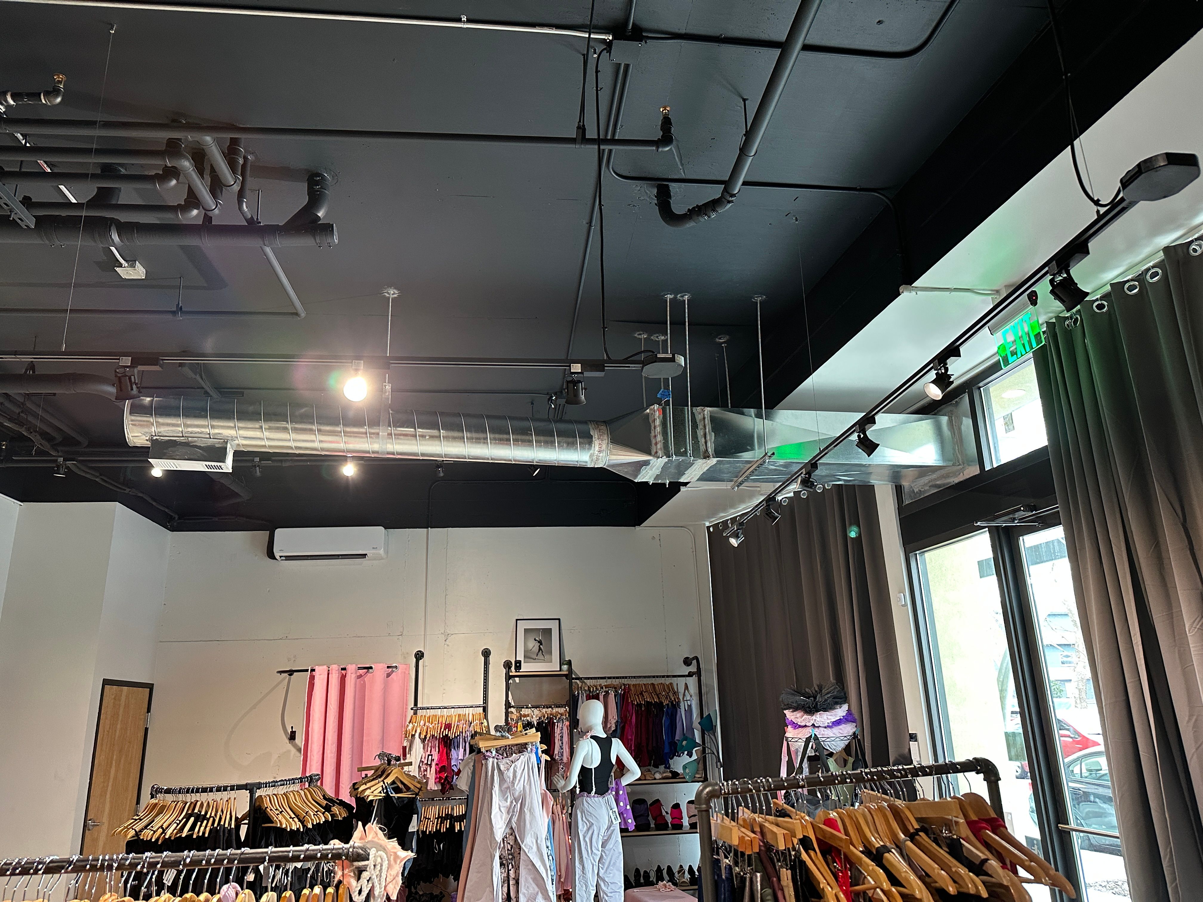Mitsubishi ductless HVAC installation for a commercial retail tenant improvement in Berkeley by 3rdGen Building Systems.