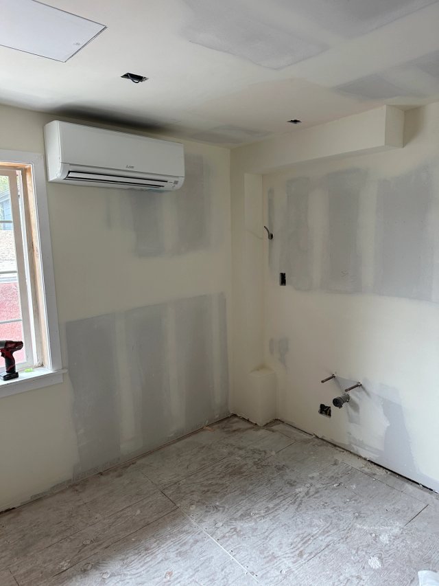 Mitsubishi ductless HVAC installation for a commercial retail tenant improvement in Berkeley by 3rdGen Building Systems.