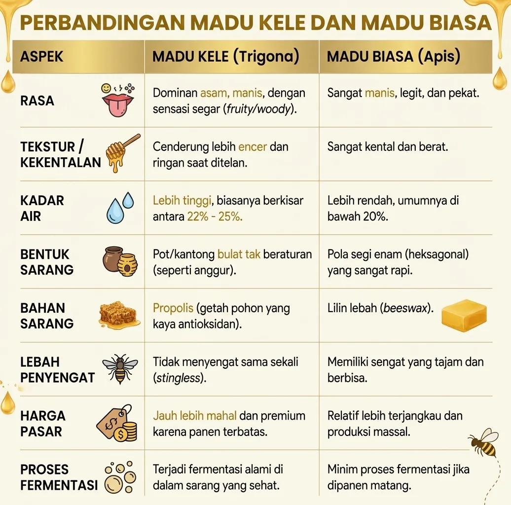 Perbedaan madu kele bali murni dengan madu lebah apis