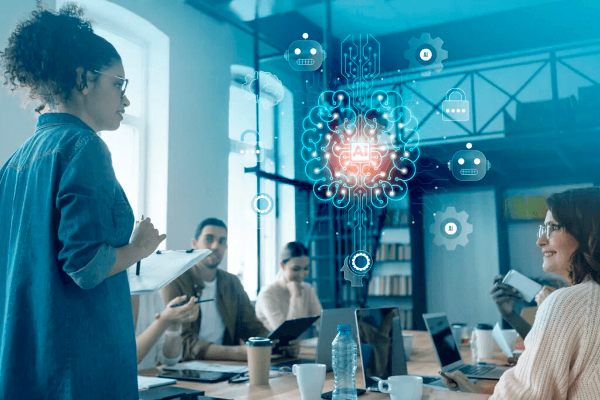 Group of person discussing on the AI model