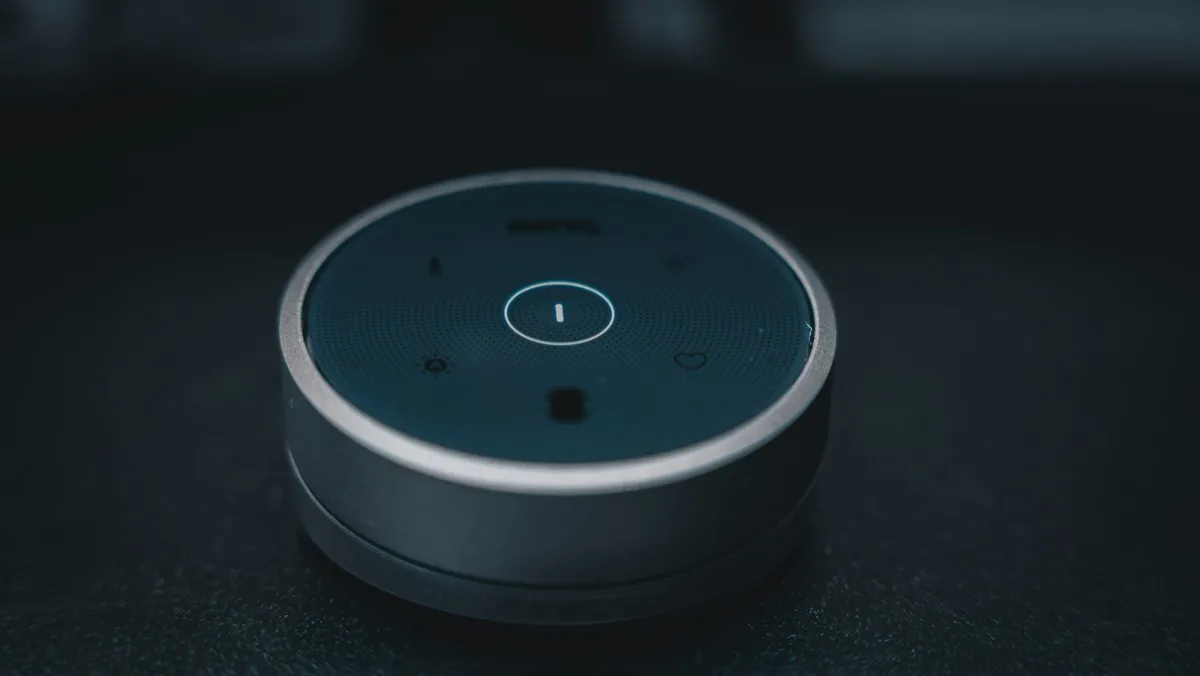 a close up of a smart device on a table