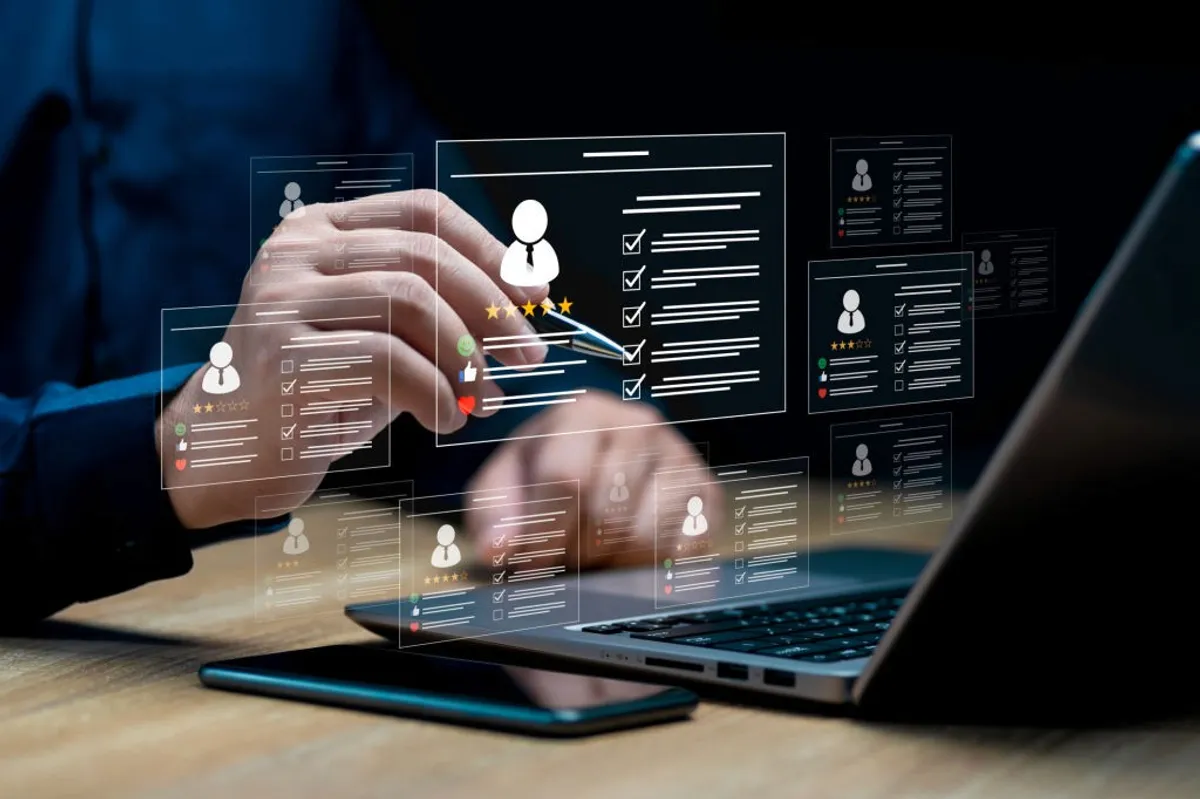 A person using the AI model of UI UX