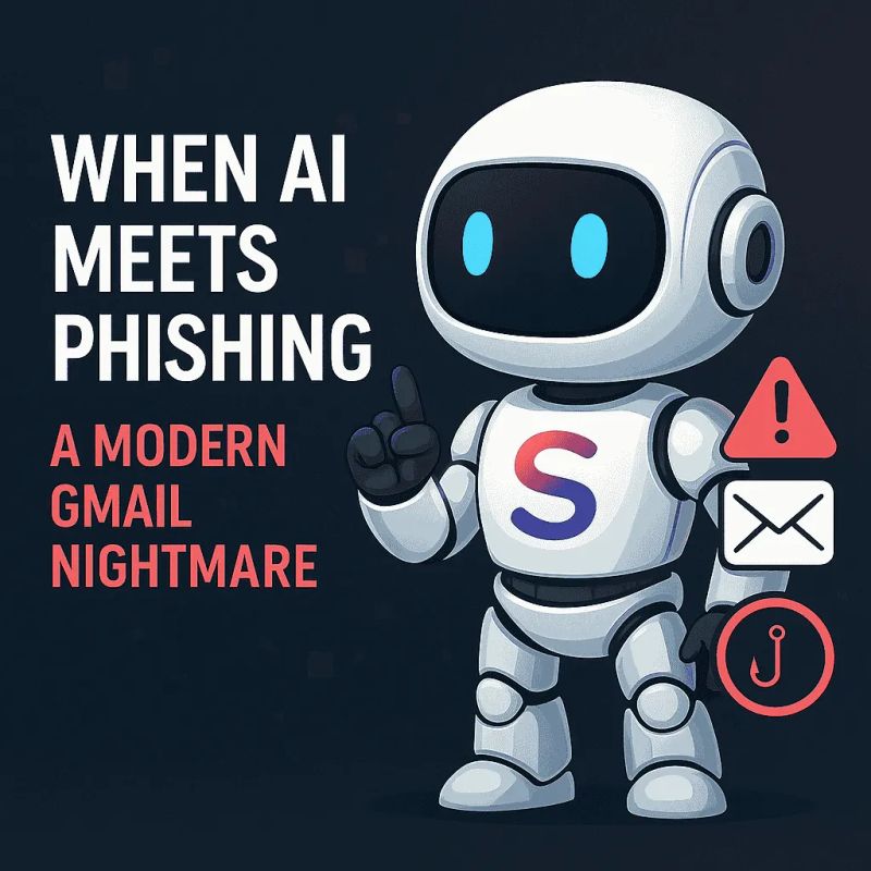 Cover illustration for “When AI Meets Phishing: A Modern Gmail Nightmare”