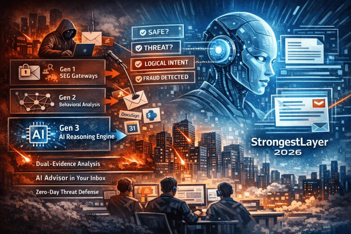 The evolution of email security from Secure Email Gateways and behavioral analysis to AI-powered intent-based detection, highlighting cyber threats and advanced AI defense systems in 2026.