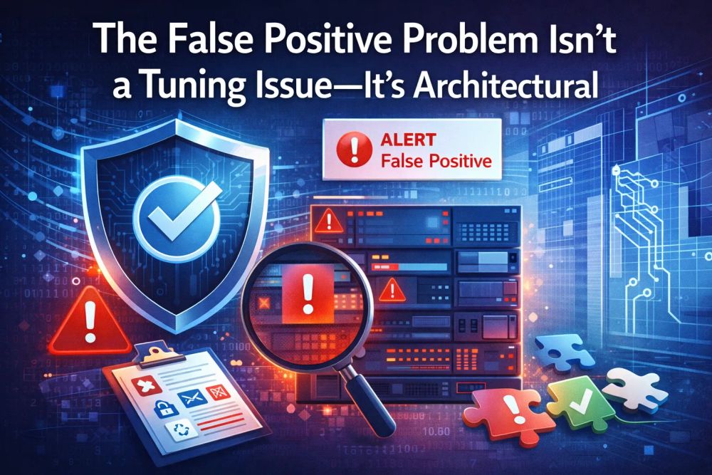 Cover illustration for “The False Positive Problem Isn't a Tuning Issue—It's Architectural”
