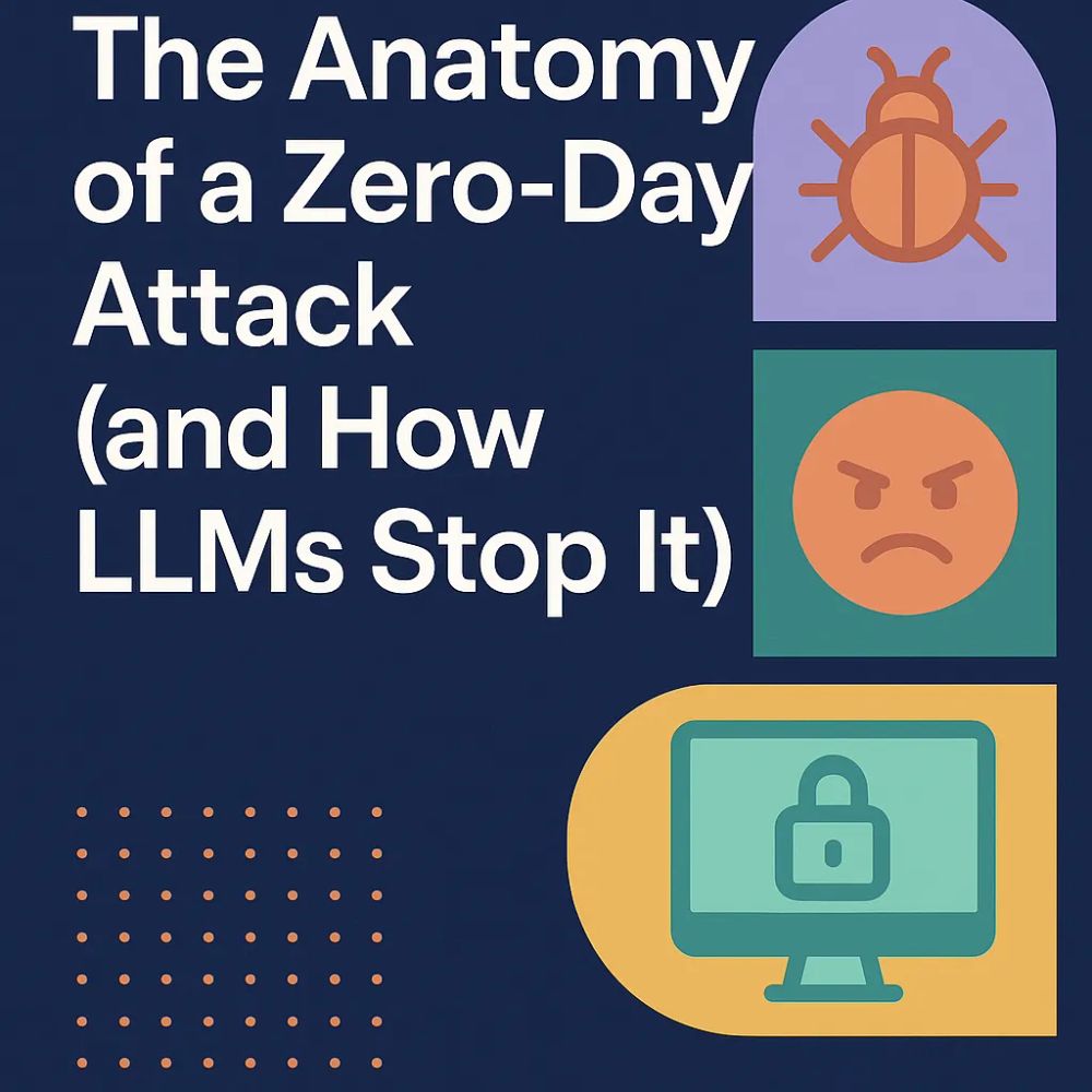 Cover illustration for “The Anatomy of a Zero-Day Attack (and How LLMs Stop It)”