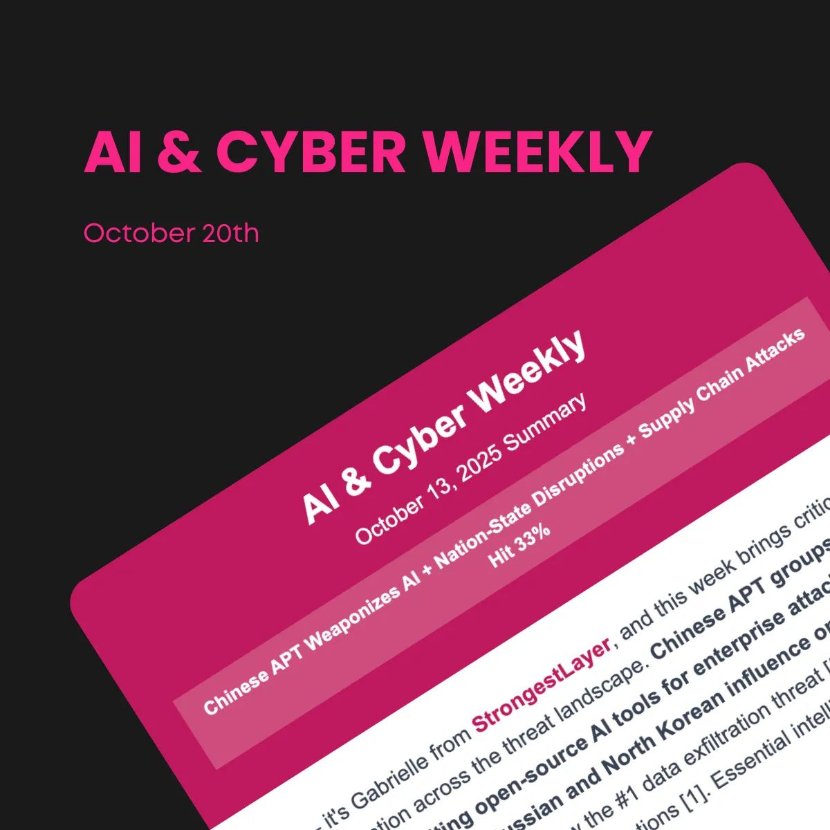 Cover illustration for “Cyber & AI Weekly - October 20th”