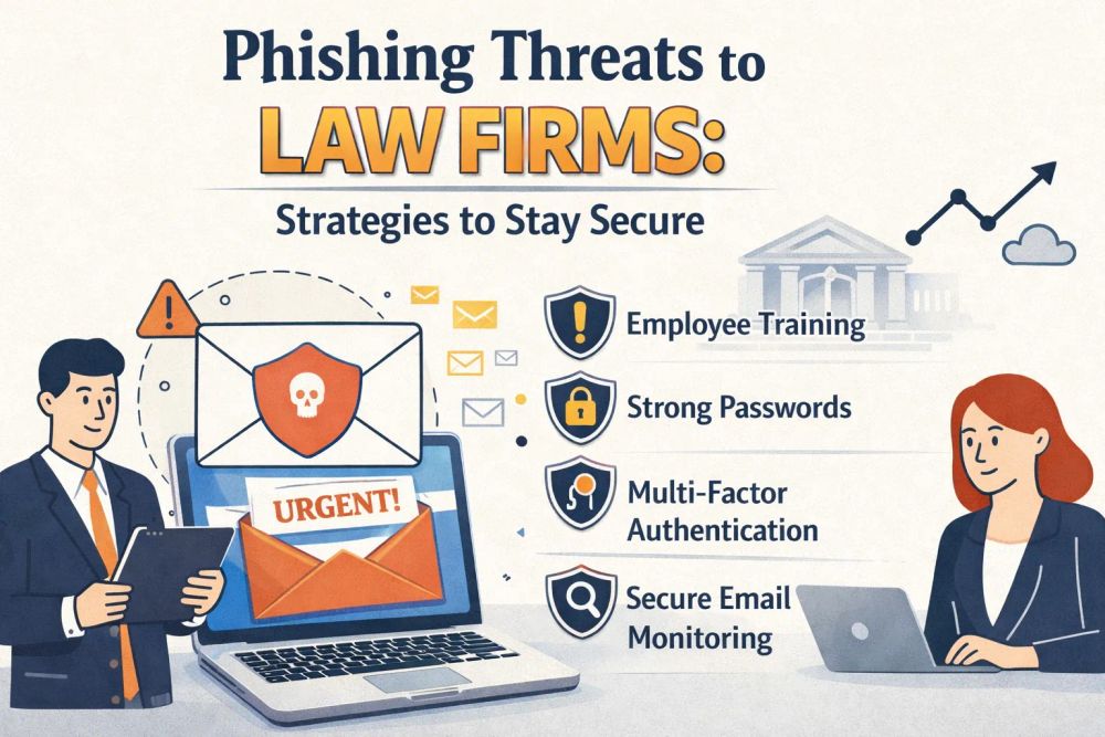 Cover illustration for “Phishing Threats to Law Firms: Strategies to Stay Secure”