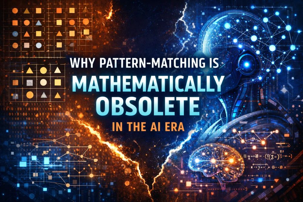 Cover illustration for “Why Pattern-Matching is Mathematically Obsolete in the AI Era”
