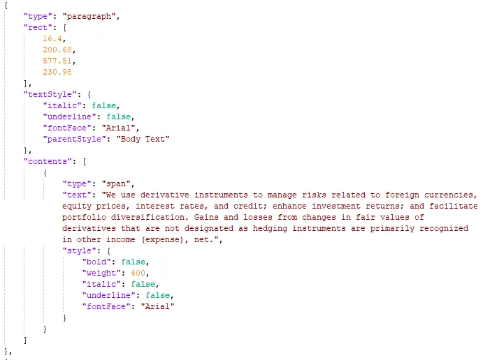 Image of PDF converted to JSON
