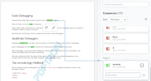 Intuitive commenting
